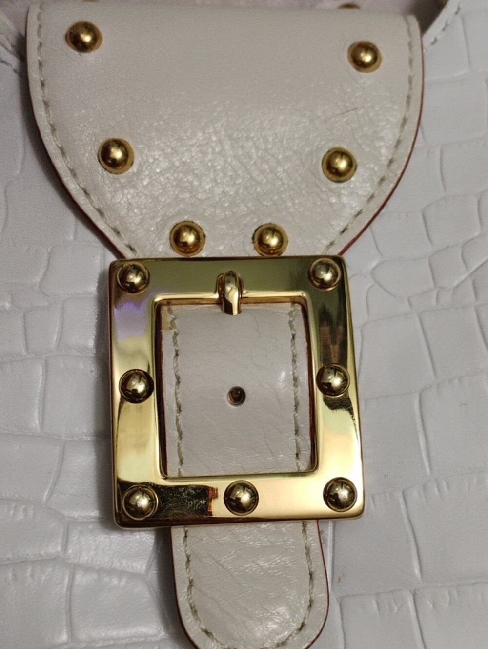 Michael Michael Kors Stylish White/Cream Croc-Emboss. 3 Compartment Shoulder Bag - Picture 14 of 15